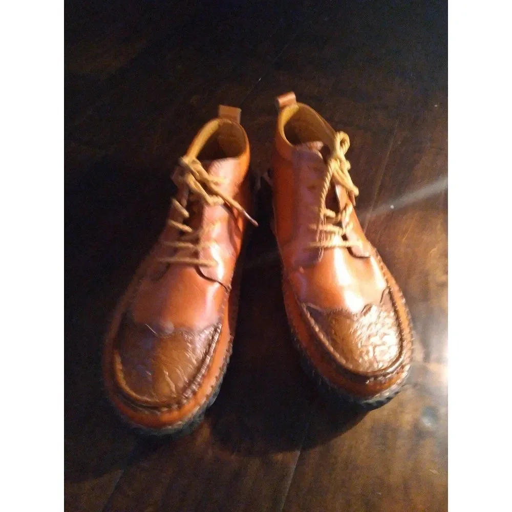 Leather Ankle Boots Wingtip Lace Up Casual‎ Dress Shoes
